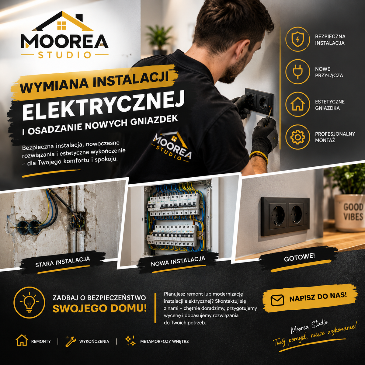 Wymiana instalacji elektrycznej i montaż nowych gniazdek – kiedy warto zmodernizować instalację?